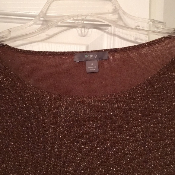 Women’s bronze glitter belted top sz S - Picture 2 of 5